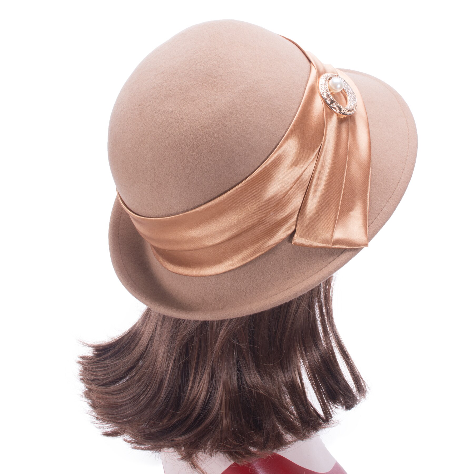 Lawliet Up Turn Womens Downton Abbey Style Cloche Bucket Wool Felt Winter Hat T406