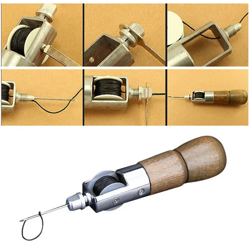DIY Leather Sewing Awl Kit Waxed Thread Leather Craft Edge Stitching Belt Strips Shoemaker Canvas Hand Sewing Repair Tools