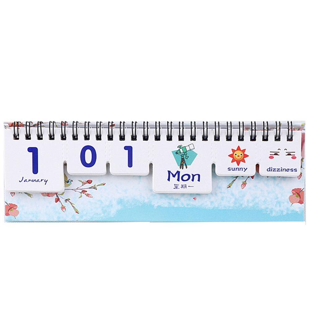 2021Kawaii Cartoon Calendar DIY Mini Animal Star Desk Agenda Stationery Planner School Calendar Table Office Supplies Plan