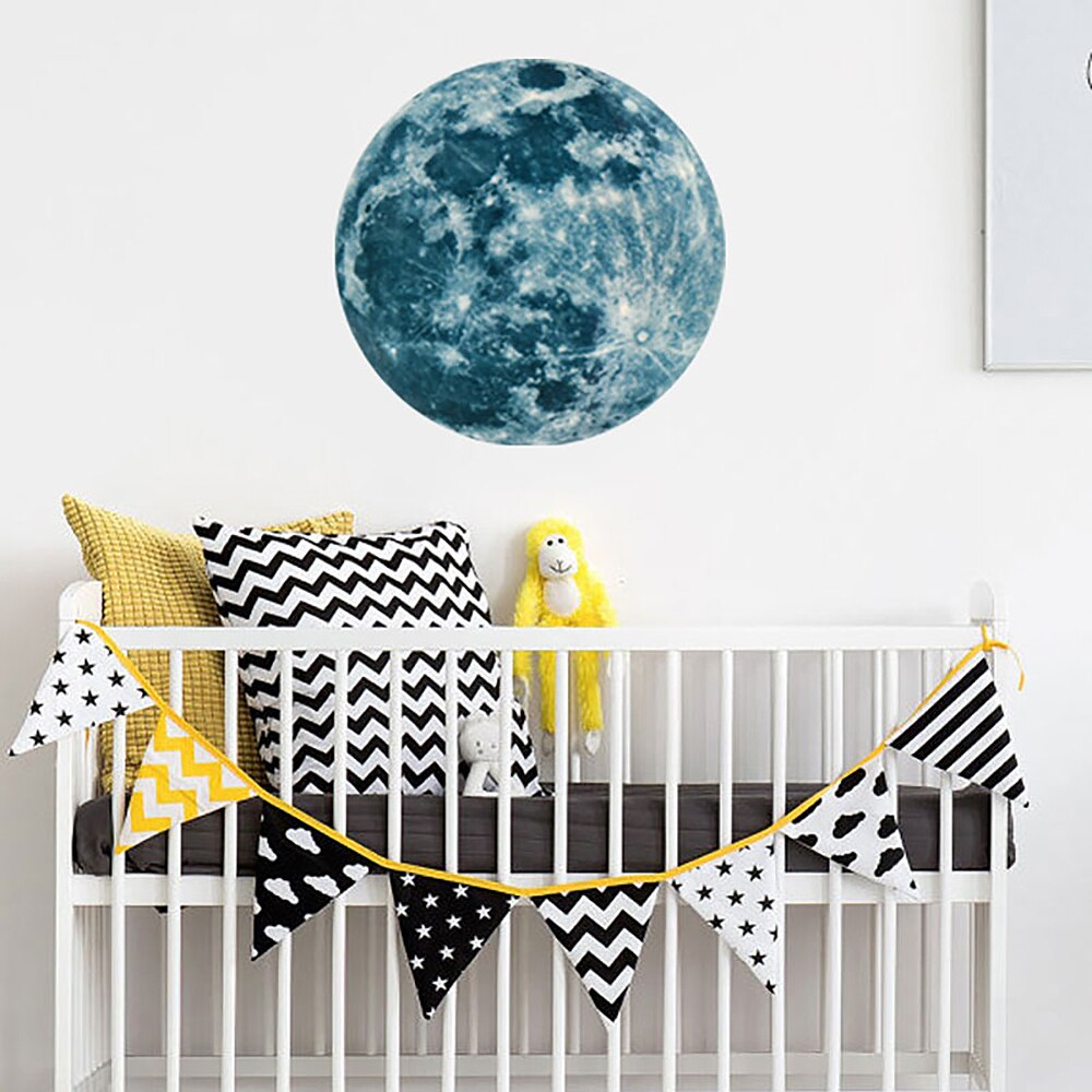 5/12cm/15cm świecący księżyc klasyczny zielony świecące księżyc naklejki ścienne dla dzieci pokój dzienny dekoracja sypialni DIY ściana naklejki