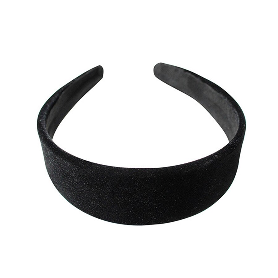 Diadema de terciopelo para mujer, diadema de Lazo Rojo de vino negro, bandanas de franela, de Color sólido coletero, accesorios de pelo elegantes: Hairband-black