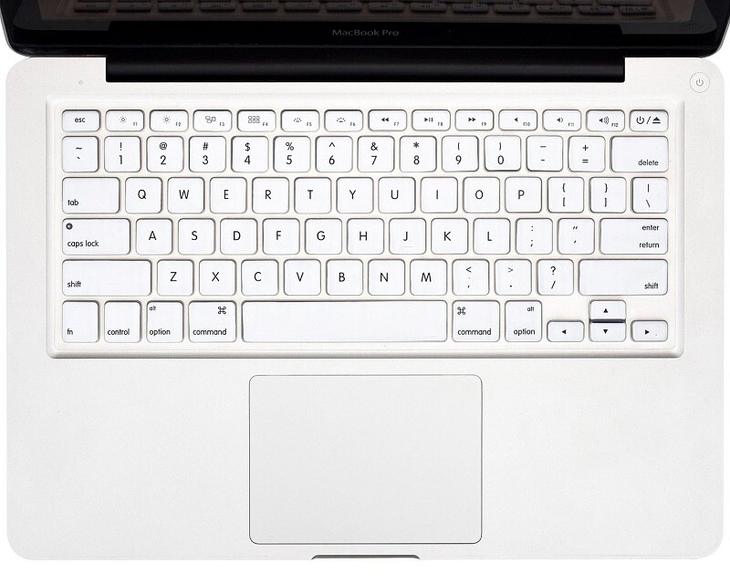 Siliconen Toetsenbord Cover Voor Apple Macbook pro 13 "13.3'' A1278 Unibody MC700 MC724 tot late 13.3 inch ONS: white