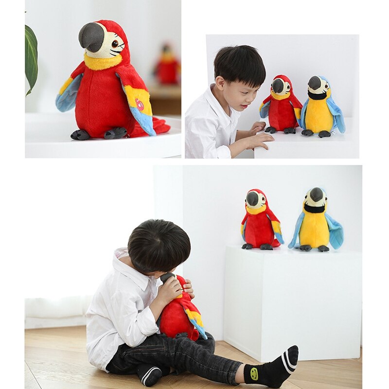parlando pappagallo Peluche Elettronico di Uccelli Da Compagnia per I Bambini Prima Educazione Giocattolo