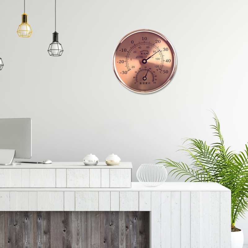 Round Thermometer Indoor Outdoor Large Wall Thermometer and Hygrometer,See The Temperature and Humidity of The Day