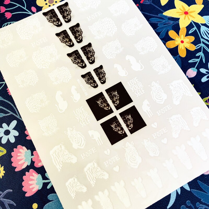Leopard Tiger Nail Sticker 3d Nail Art Sticker Nail Decal Stempelen Export Japan Ontwerpen Steentjes: MG191107-09