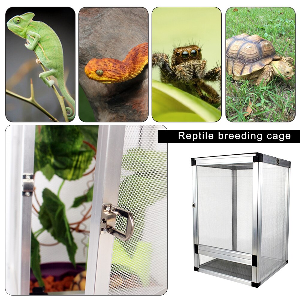 Reptile Breeding Container Aluminum Alloy Pet Reptile Breeding Box Pet Insect Breeding Cage Lizard Snake Crawling Box