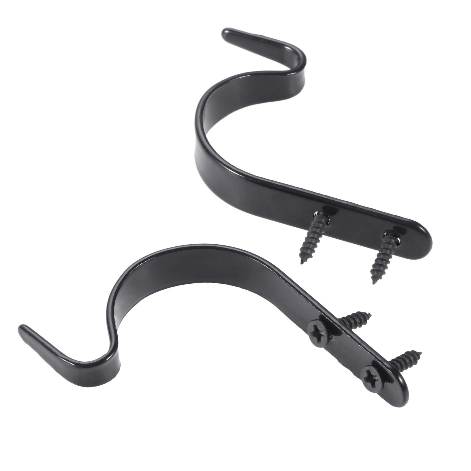 dophee 1/2pcs Black Wall Hook Bracket Lantern Hanger Wall Light Garden Hanging Basket 56*10mm: 2pcs