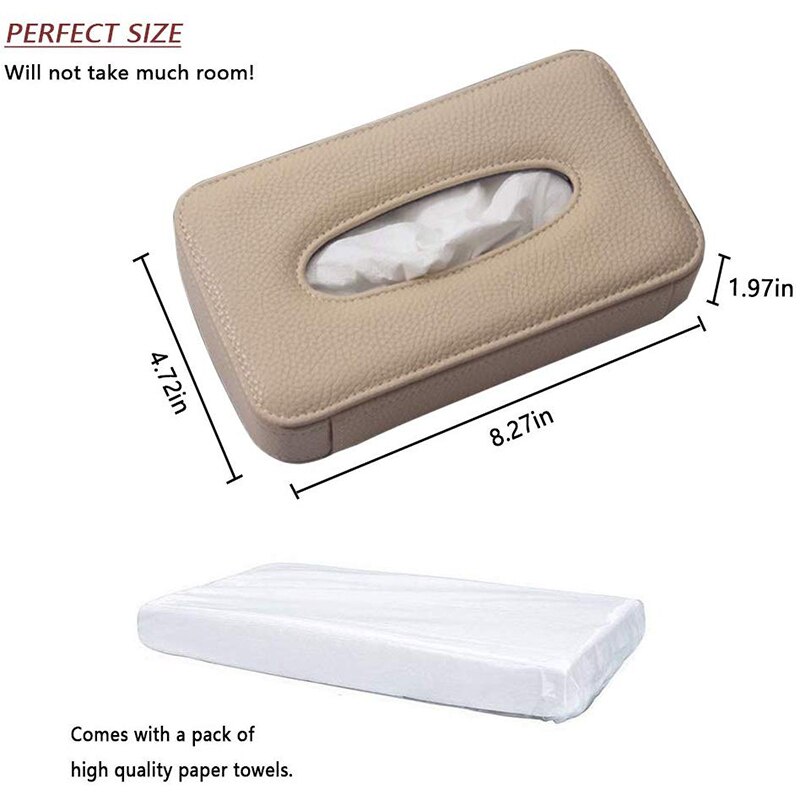 Luxe leren auto zonneklepbeugel, ophangbeugel voor autostoelrug, multifunctionele tissuehoes met een tissuevervanger