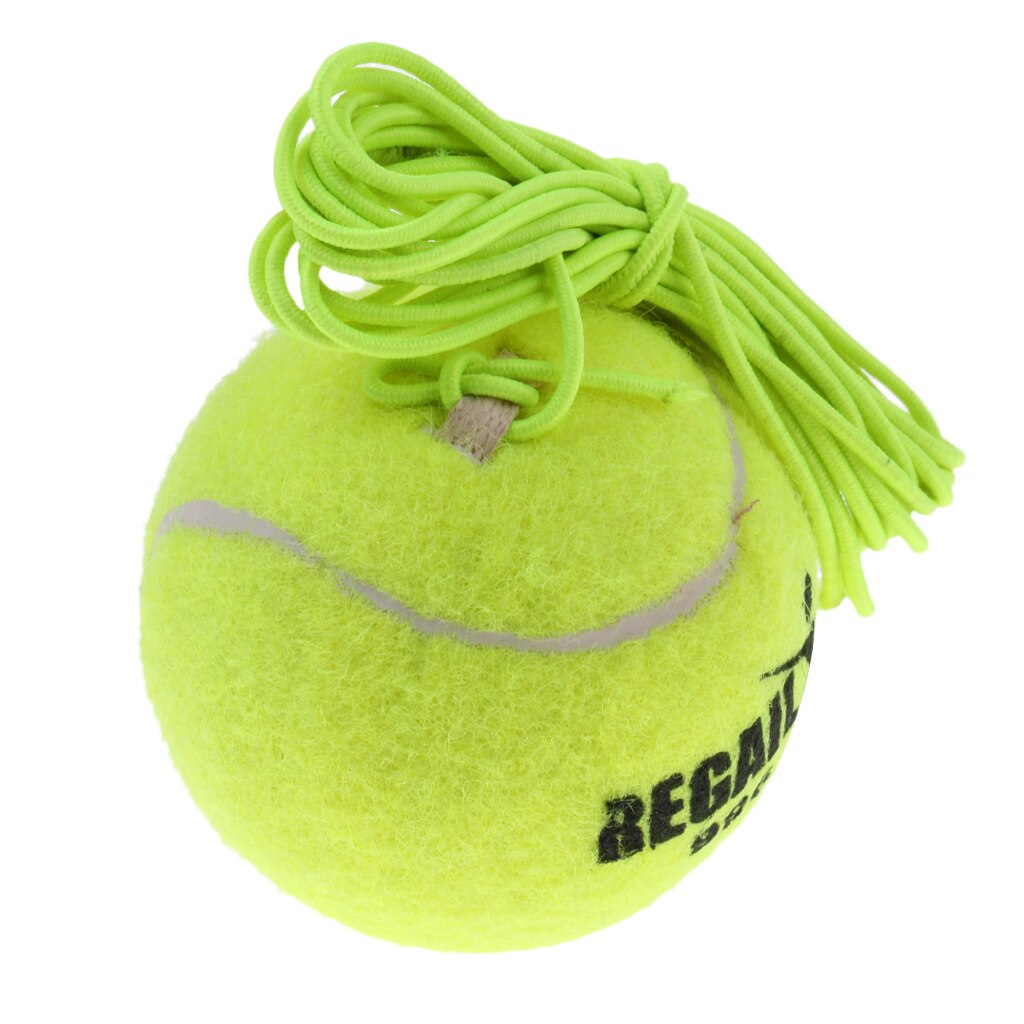 Bærbar elastisk tennisball med snor for tennistrener, grønn