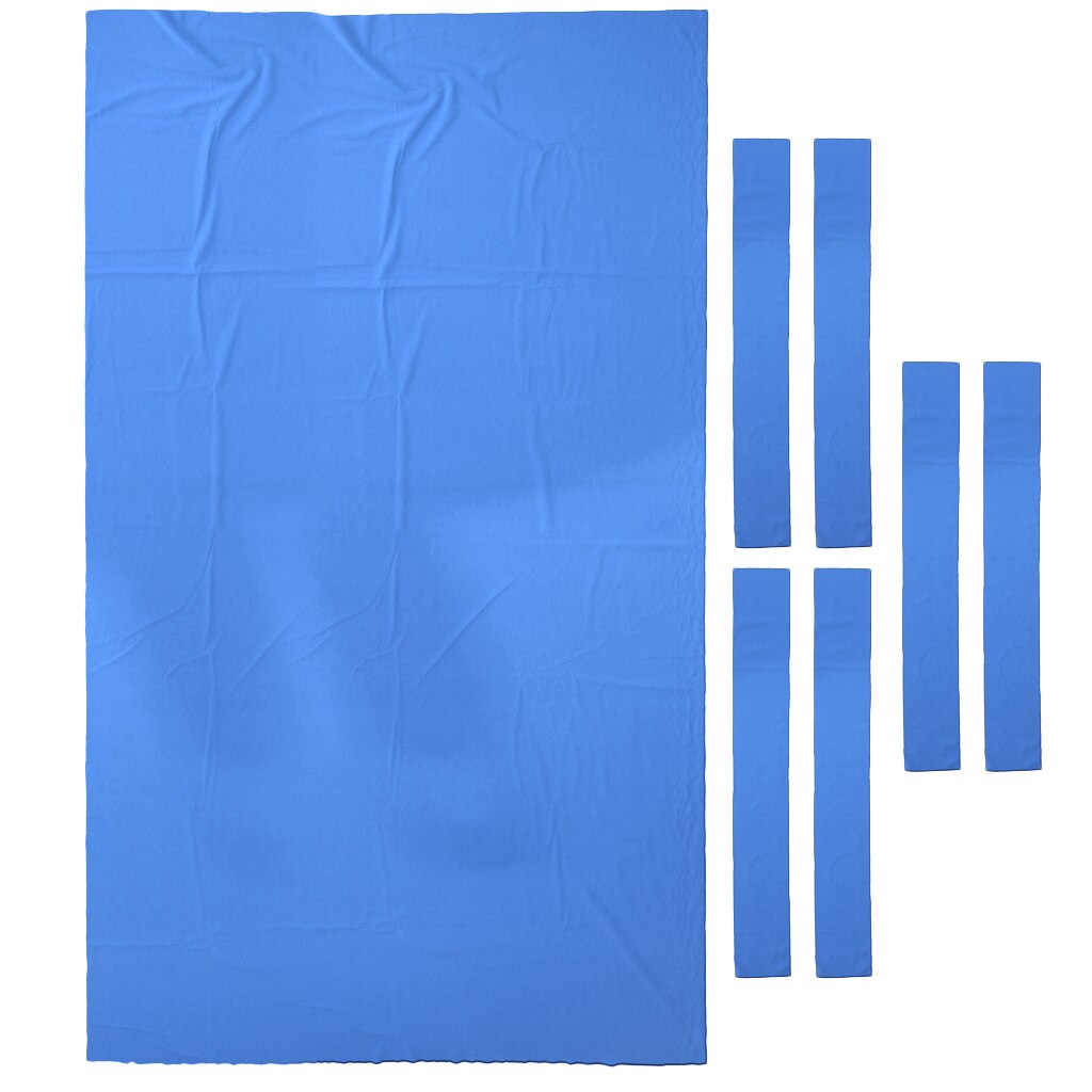 9 ft Pool Table Felt + 6 Felt Strips, Billiard Snooker Cloth Felt for 9 Foot Table, Blue, 0.9mm Thickness