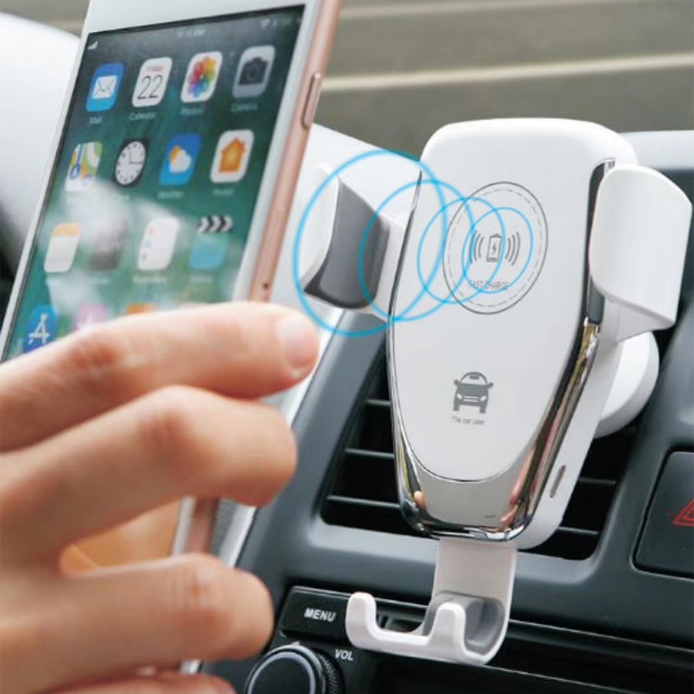 USB Real Snelle Qi Draadloze Opladen Lader Auto Luchtuitlaat Houder voor Mobiele Telefoon Lot Hand-gratis Call Anti -gladde