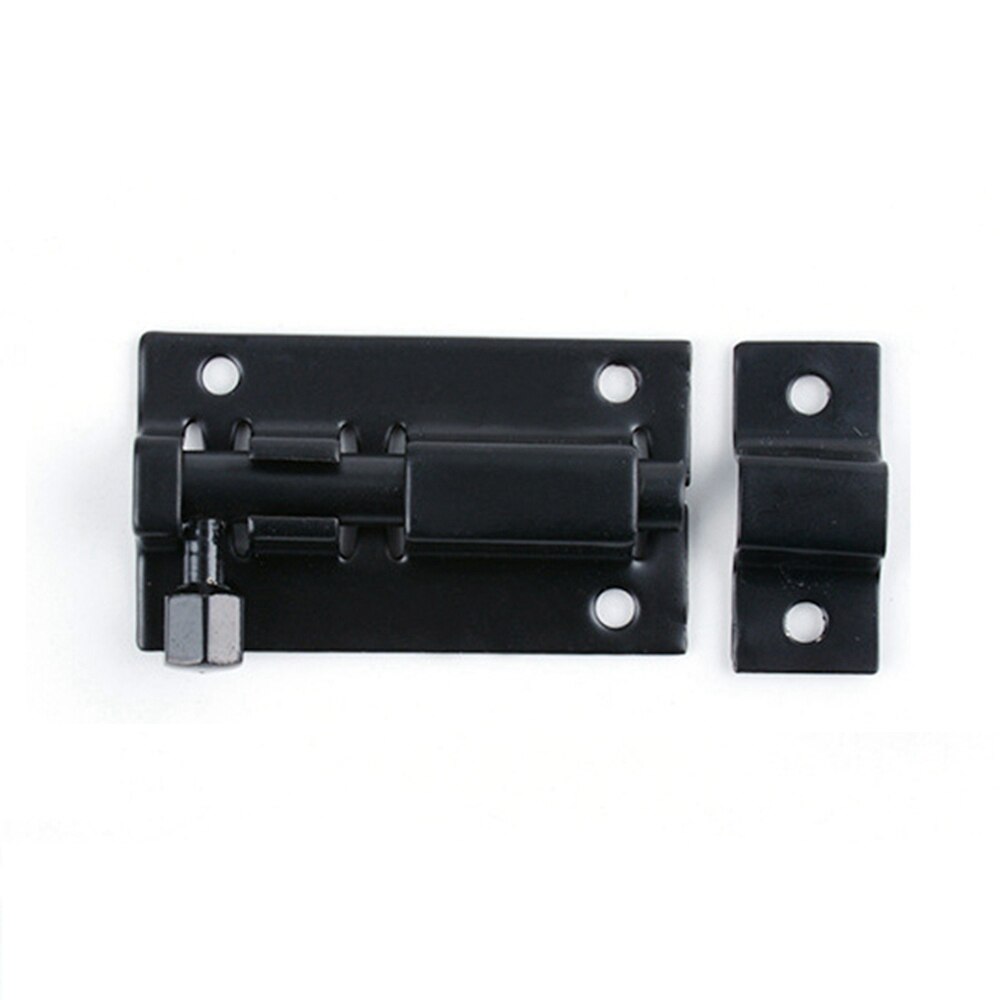 2/3/4Inch Stainless Steel Doors Slide Lock Bolt Barrel Home Gate Safety Hardware Screws Bathroom Lock: 4 Inch-Black
