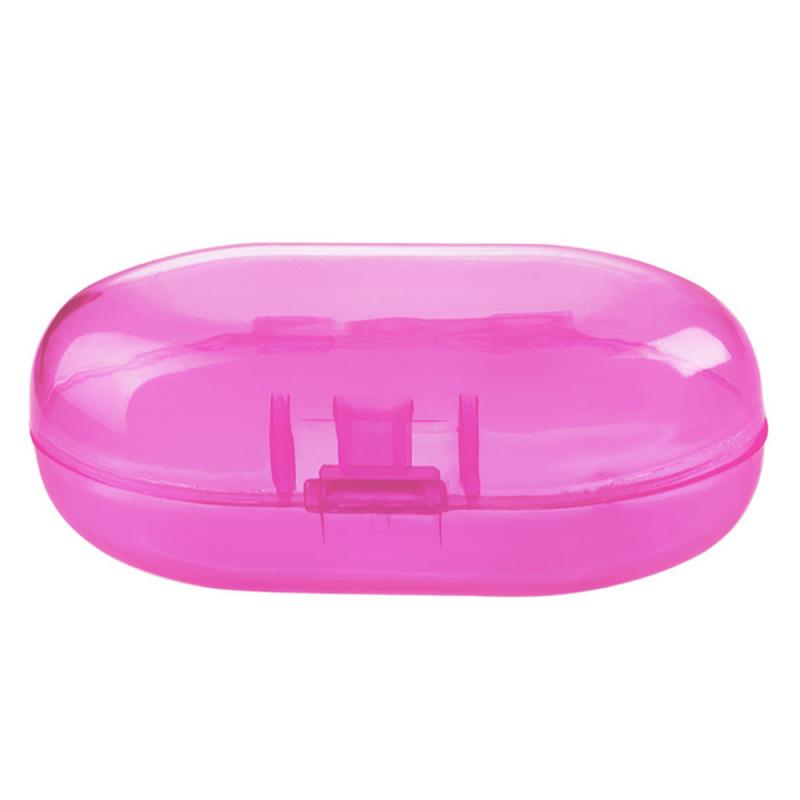 Baby Tragbare Finger Zahnbürste Halfter Lagerung Kasten transparent Reise Art Finger Zahnbürste Kasten transparent Anzug Baby Neue: Rosa