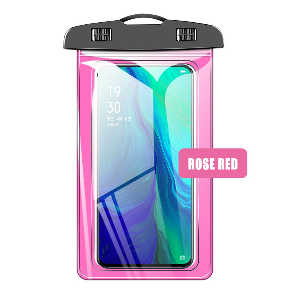 Universele Waterdichte Telefoon Case Water Proof Bag Mobiele Telefoon Anti-Water Pouch Pvc Cover Iphone Voor Huawei Samsung Mobiele telefoon: Rose Red