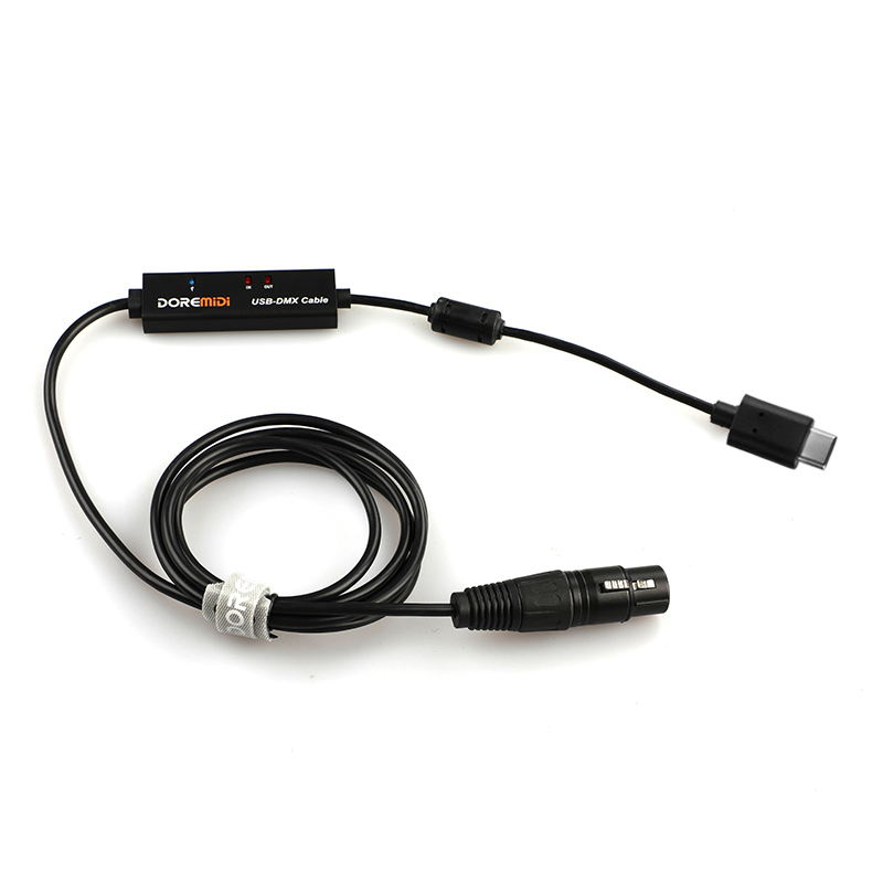 Cable DOREMiDi de USB-C A DMX para convertir DMX/RDM A USB-C y conectar A un ordenador