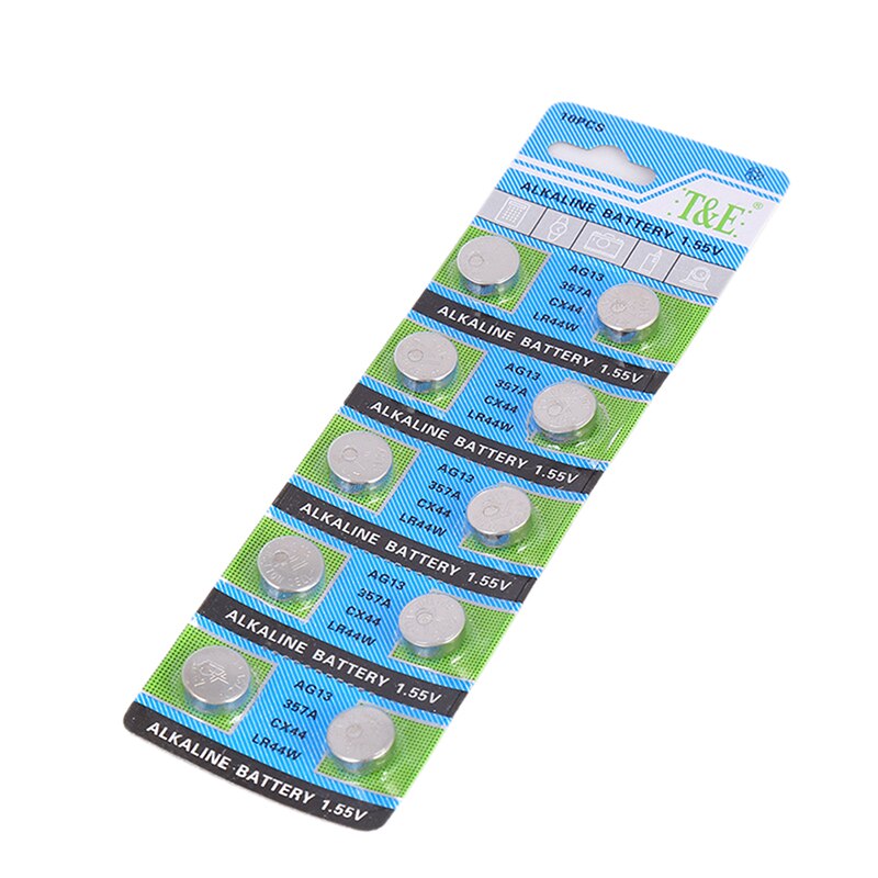 10pcs 1.5V AG13 Battery LR44 L1154 RW82 RW42 SR1154 SP76 A76 357A Ag13 Pila Lr44 SR44 AG 13 Alkaline Button Cell Coin Battery