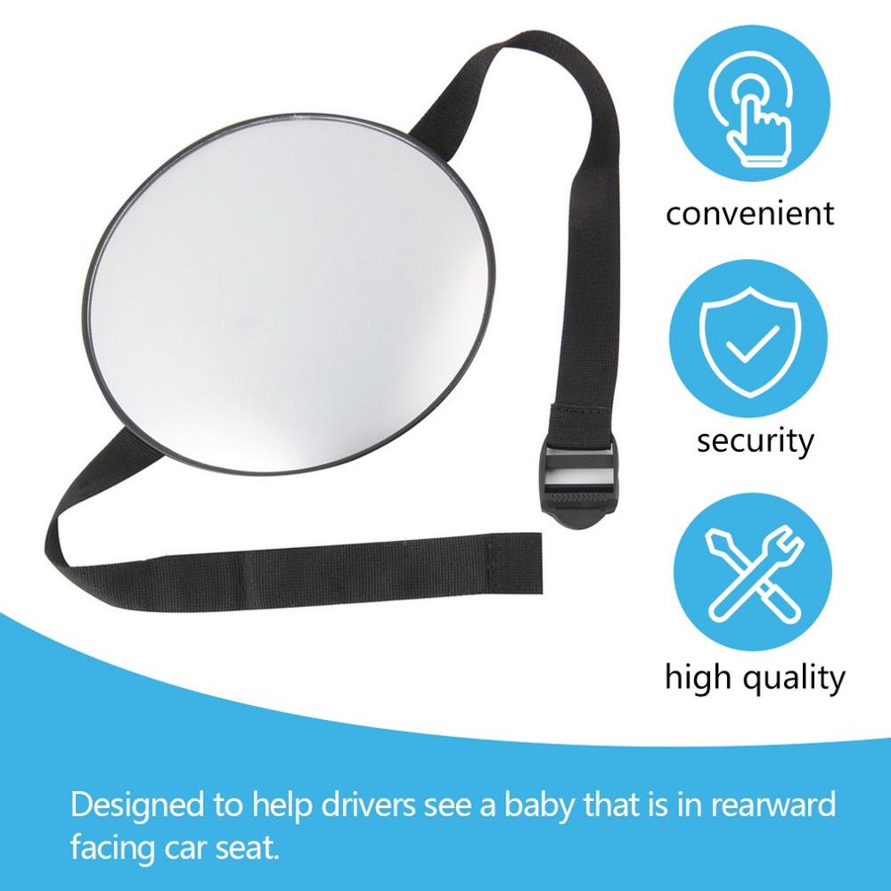 Espejo para asiento trasero de seguridad para coche, de estilo moderno con vista fácil, para espacio trasero de bebé, Monitor para niños de forma redonda para Cuidado infantil y bebés,