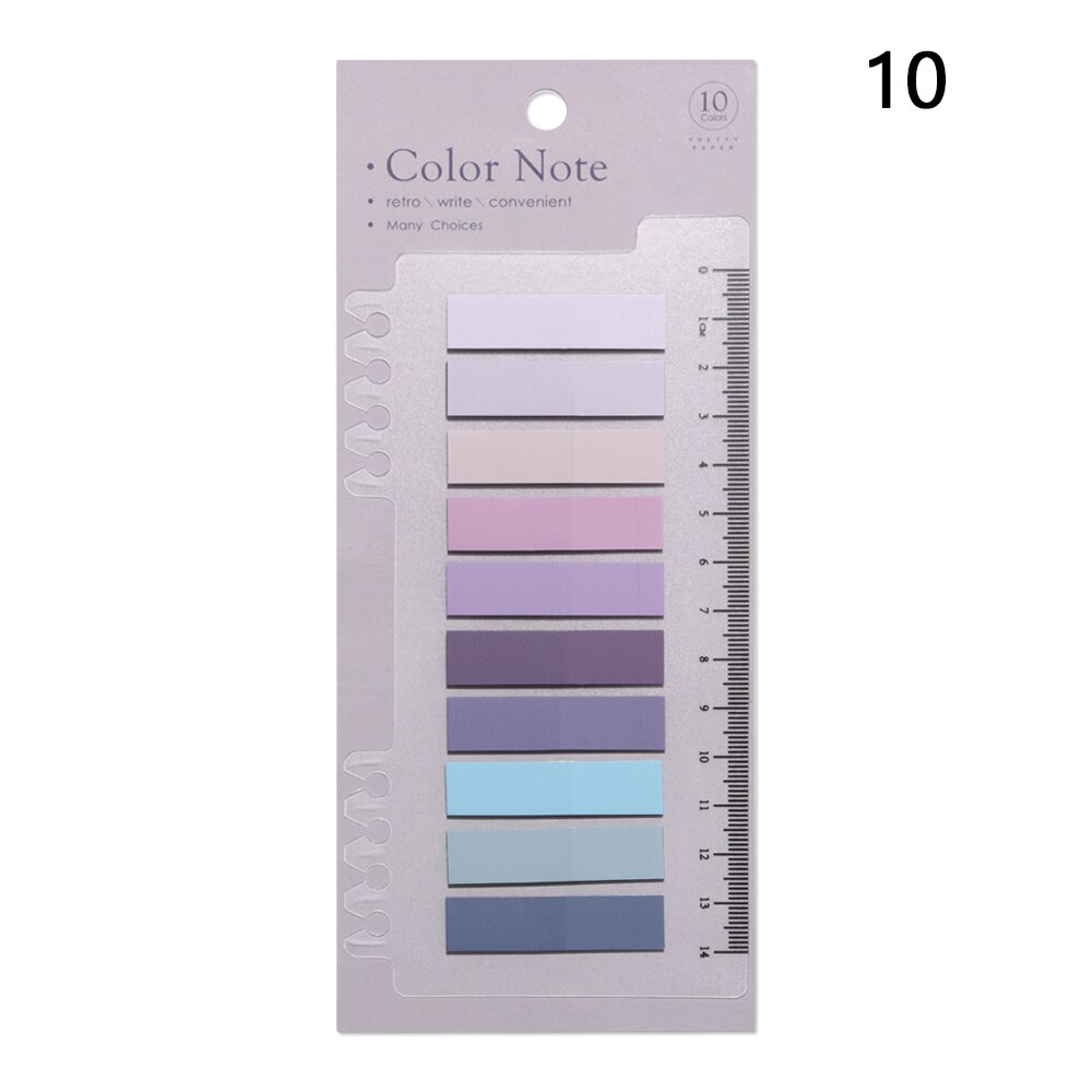 60/120/200pcs Solid Color Planner Stickers Index Bookmark Novelty Notes Memo Pad Loose-leaf Sticker Bookmark Page Sticker: 10