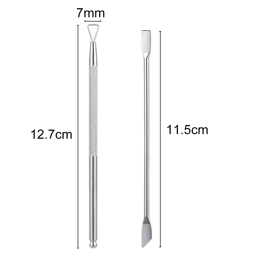 2 stuks Rvs Nagellak Remover Art Accessoires Cuticle Dunschiller Schraper Verwijderen Gel Nagellak Nail Art Remover Gereedschap