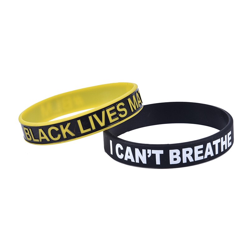 Vies noires matière Bracelet en Silicone je ne peux pas respirer Bracelet en caoutchouc Bracelet et bracelets pour hommes femmes bijoux