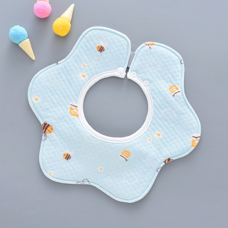 Baby Saliva Towel Bib Cotton 360 Degree Round Baby Bandana Bibs Flower Heart Style Catoon Stripe Baby Burp Cloths