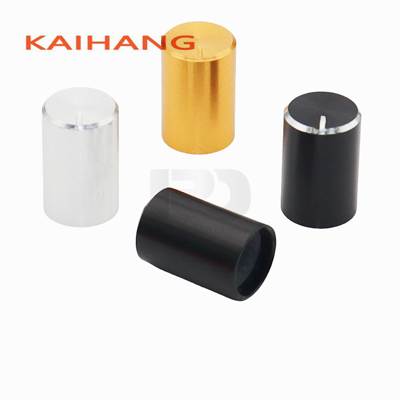5 Stuks 10 × 15Mm Aluminium Knop Potentiometer Knop Versterker Volume Metalen Instelknop Bloemvormig Binnengat 6Mm