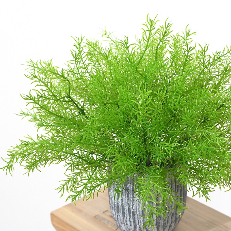 Grønn 5 gaffelpakke asparges kunstig plante dekorasjon kunstig plante plast blomst bregne hjem dekorasjon