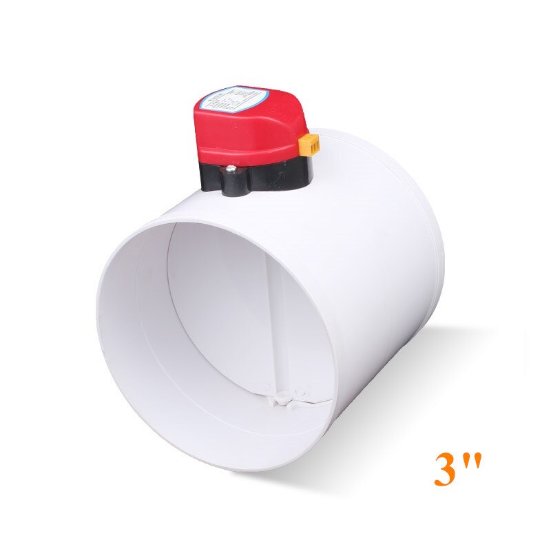 3 tum plast luftspjäll ventil hvac elektrisk luftkanal motoriserat spjäll för ventilationsrör ventil 220v 24v 12v 75mm