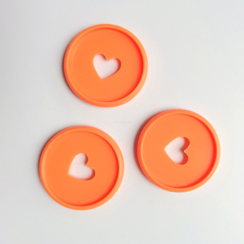 100PCS Colorful Heart Binder Rings Mushroom Hole Loose Leaf Ring Round Binding Plastic Disc Buckle Hoop DIY Binder Notebook: Orange