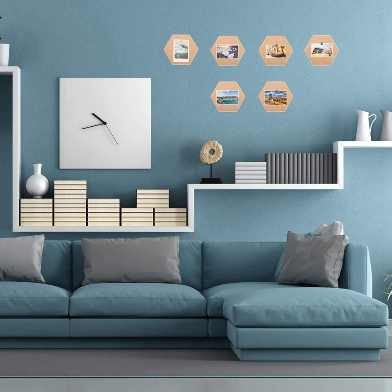 Hexagon Cork Board, Cork Tiles for Wall Bulletin Boards, Notes, Pictures, Office Memo and Home Decor, Pin Board-Decoration for P