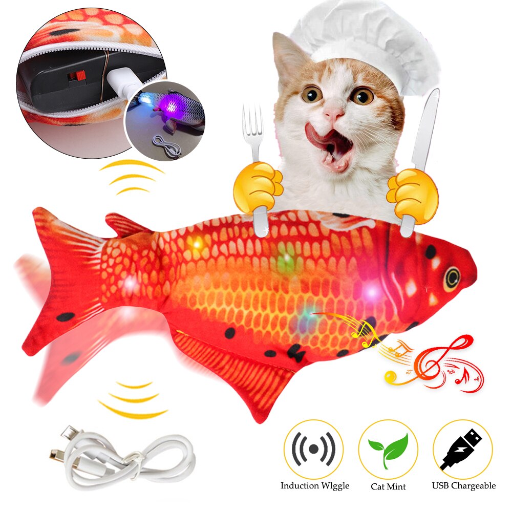 Pet Soft Electronic Fish Shape Cat Toy Electric USB Charging Simulation Fish Toys Funny Cat Chewing Playing Supplies Dropshiping: 11
