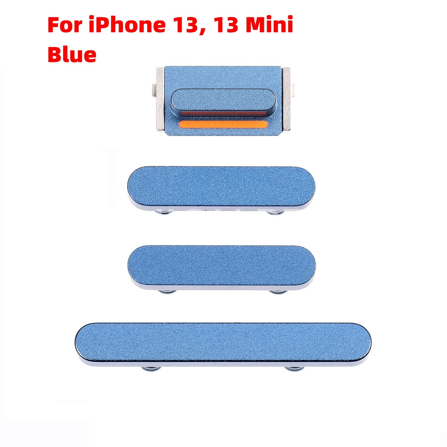 For iPhone 13 , 13 Pro Max Mini Volume Vibrate Key Switch Power Button Lock Side Button Full Set Smartphone Replacement Parts: 13 13Mini Blue