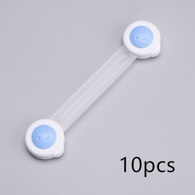 10Pcs Kind Veiligheid Kabinet Lock Baby Proof Beveiliging Protector Lade Deur Kast Lock Plastic Bescherming Kids Veiligheid Deurslot: blue 10pcs