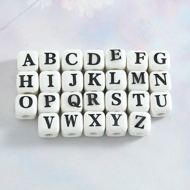 8mm Keramik Buchstabenperlen Diy Schmuck Armbänder Handgefertigtes Accessoire 5/10 Stück