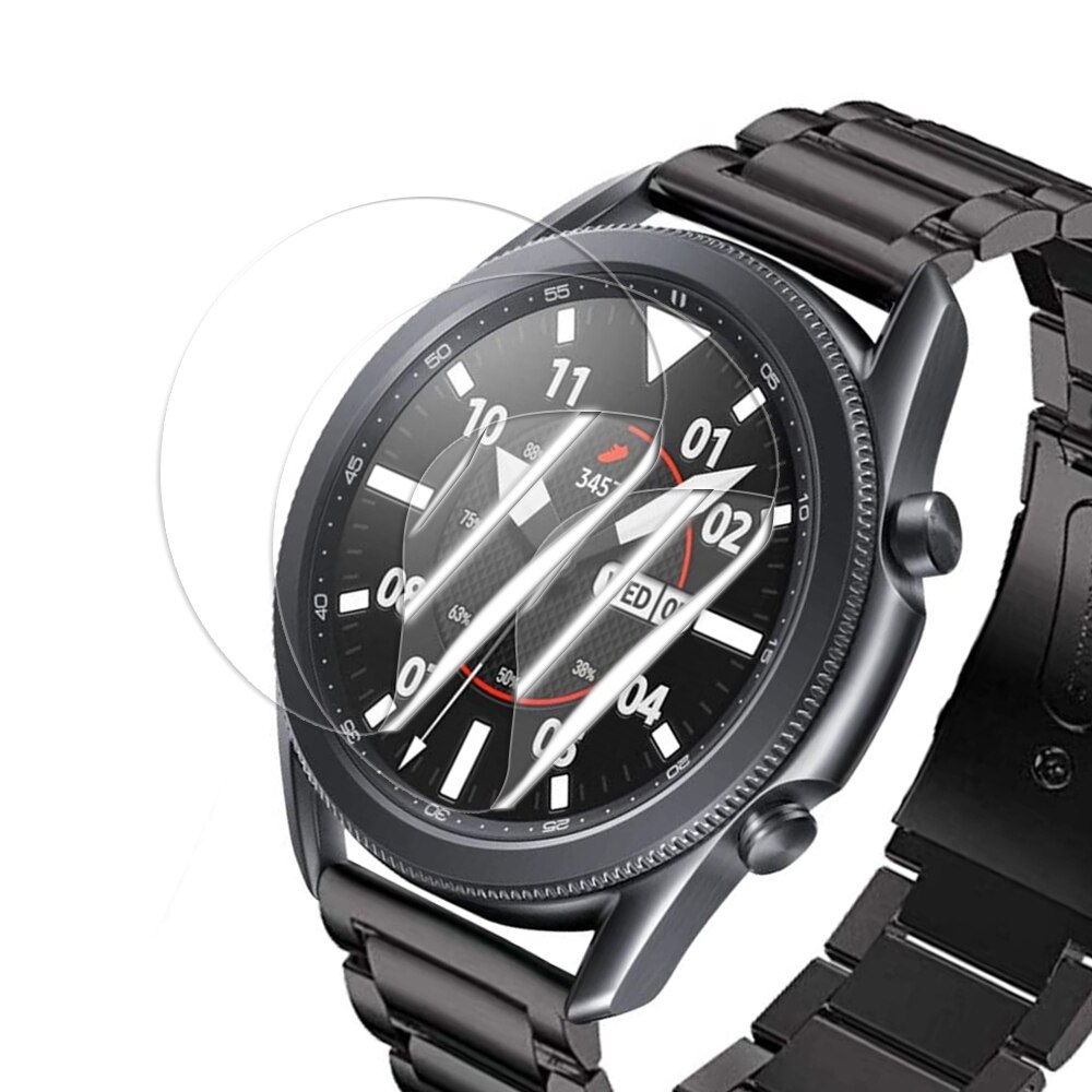 Screen Protector for samsung galaxy watch 3 45mm 41mm Clear Film HD Anti-Scratch Not Tempered Glass galaxy watch 3 film cover: 2 pcs in one box / galaxy watch 3 41mm