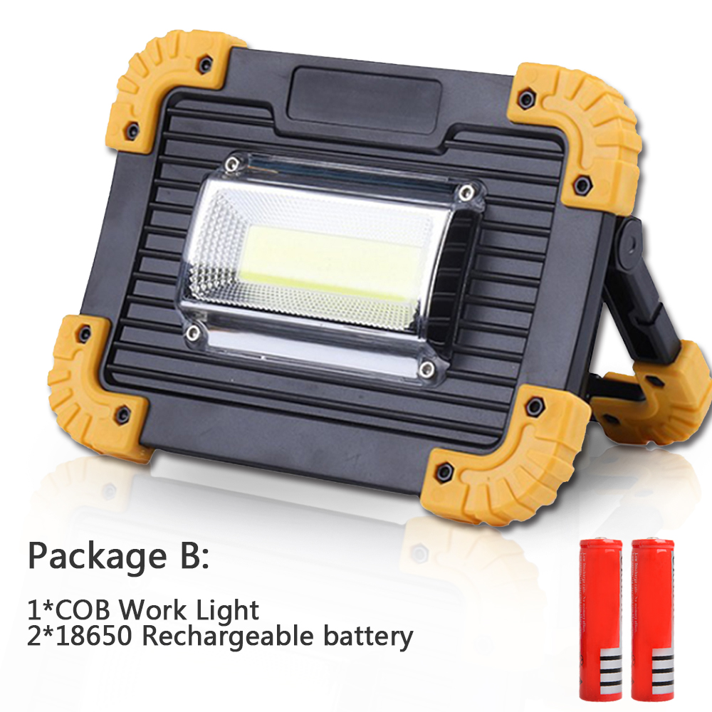 COB Work Lamp LED Portable Lantern Waterproof 4-Mode Emergency Portable Spotlight Rechargeable Floodlight for Camping Light: B