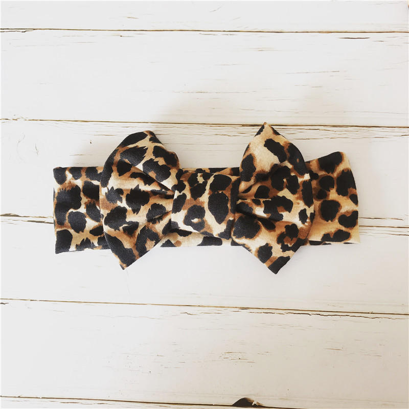 BalleenShiny – bandeau extensible léopard pour enfants, couvre-chef large à gros nœud, accessoires de cheveux pour filles, nouvelle: T2