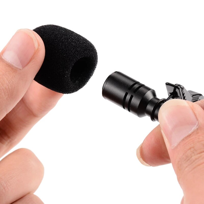 Mini Portable Lapel Clip-on Condenser Mic Wired Microphone 3.5mm Omnidirectional Metal Microphone for iPhone Android Smart phone