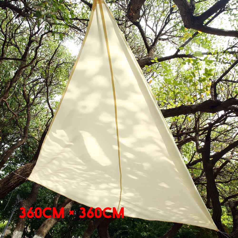 triangle sun shelter sunshade protection outdoor canopy garden patio pool shade sail awning camping picnic tent Shading cloth: Light yellow 360 360