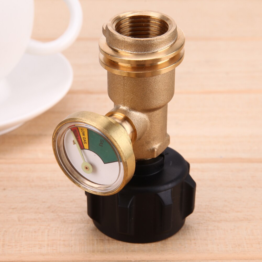 Propane Adapter Tank Gauge Gas Grill BBQ Pressure Meter Indicator Fuel Brass built-in detection system for leaks Pressure Gauges