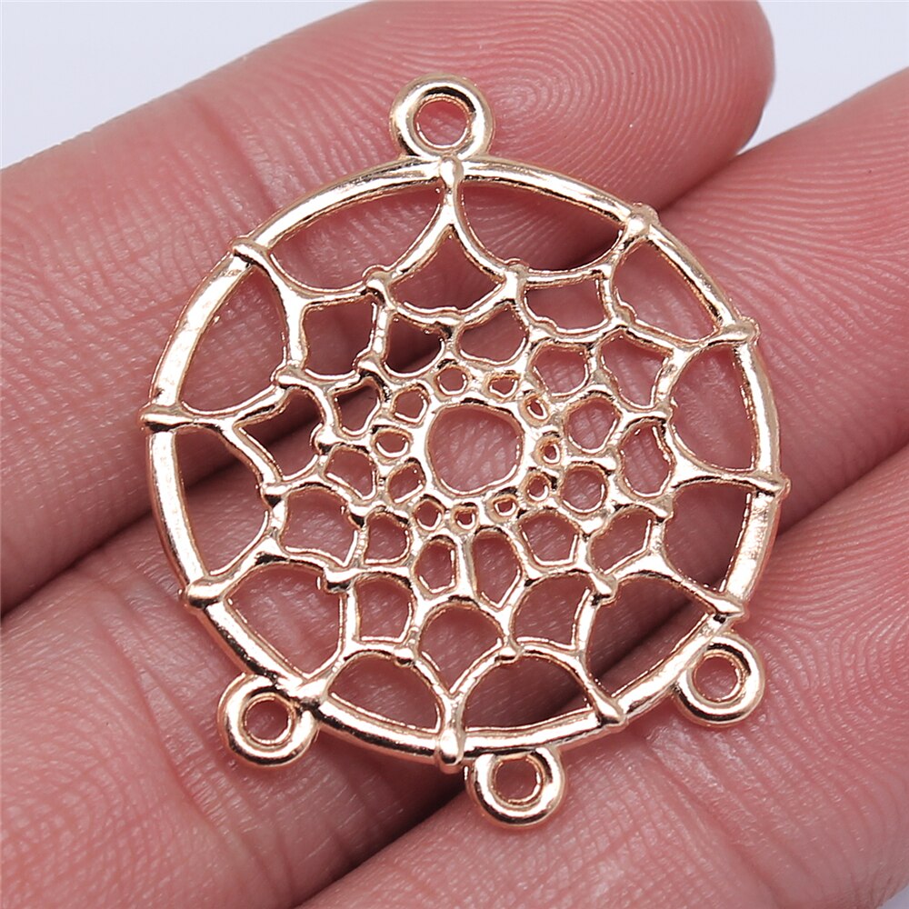 WYSIWYG 10pcs 28x34mm Metal Alloy Dream Catcher Connector For Diy Jewelry Dream Catcher Pendant Charms Diy Making: KC Gold