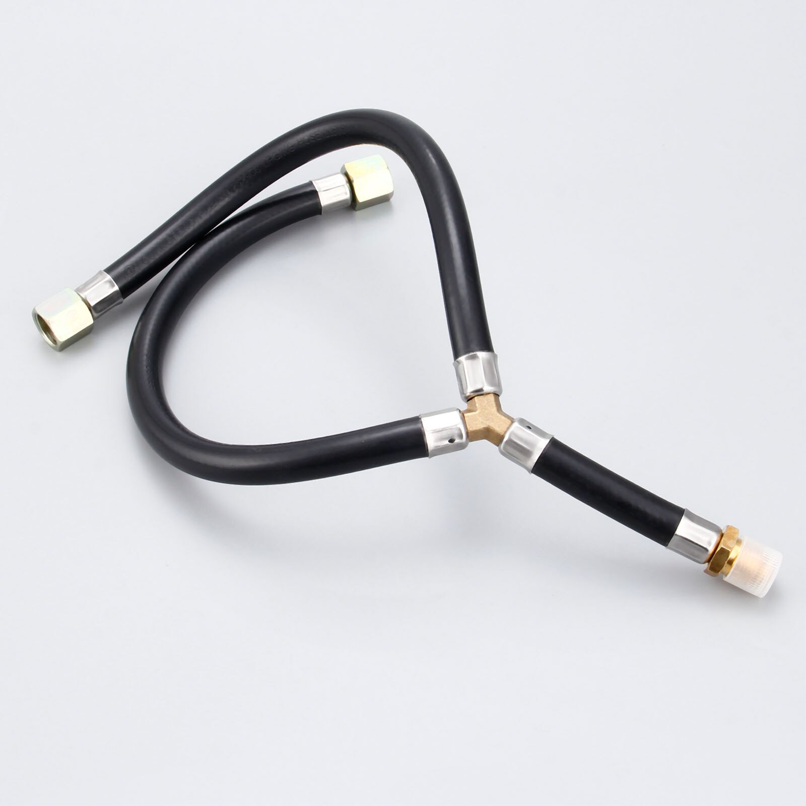3/8" Flare Gas Grill Connection Y Splitter Pipe Flexible Hose Inlet Pipe for BBQ Stove LPG Propane Fire Pit Fireplace, Stove
