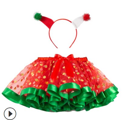 Niños Niñas falda de arco iris princesa diadema niños Navidad Halloween tutú colorido Mini vestido de bola falda 2-7Y: C / S