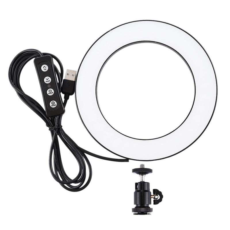 Puluz 4.6 pouces Usb 3 Modes Dimmable photographie photographique Studio lumière annulaire Led lumière vidéo et chaussure froide trépied tête de boule