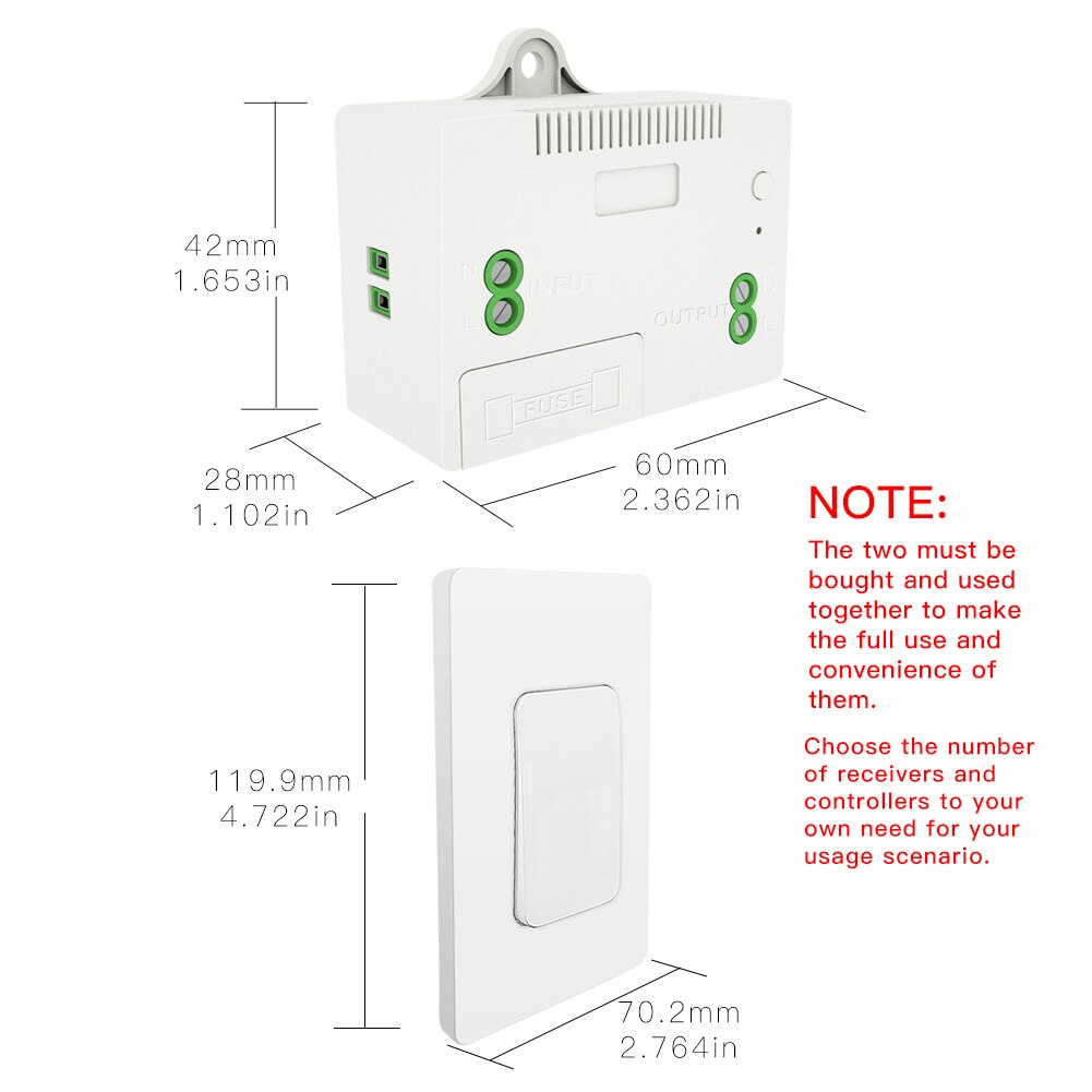 RF433 Wireless Switch No Battery Remote Control Wall Light Switch Self Powered No Wiring Needed Wall Panel Transmitter US Type
