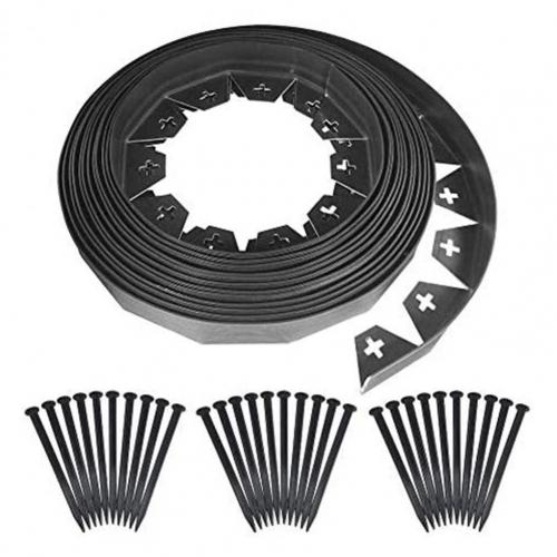 Landscape Edging No Dig Flexible Plastic Weather Resistant Garden Paths Border for Garden: Default Title