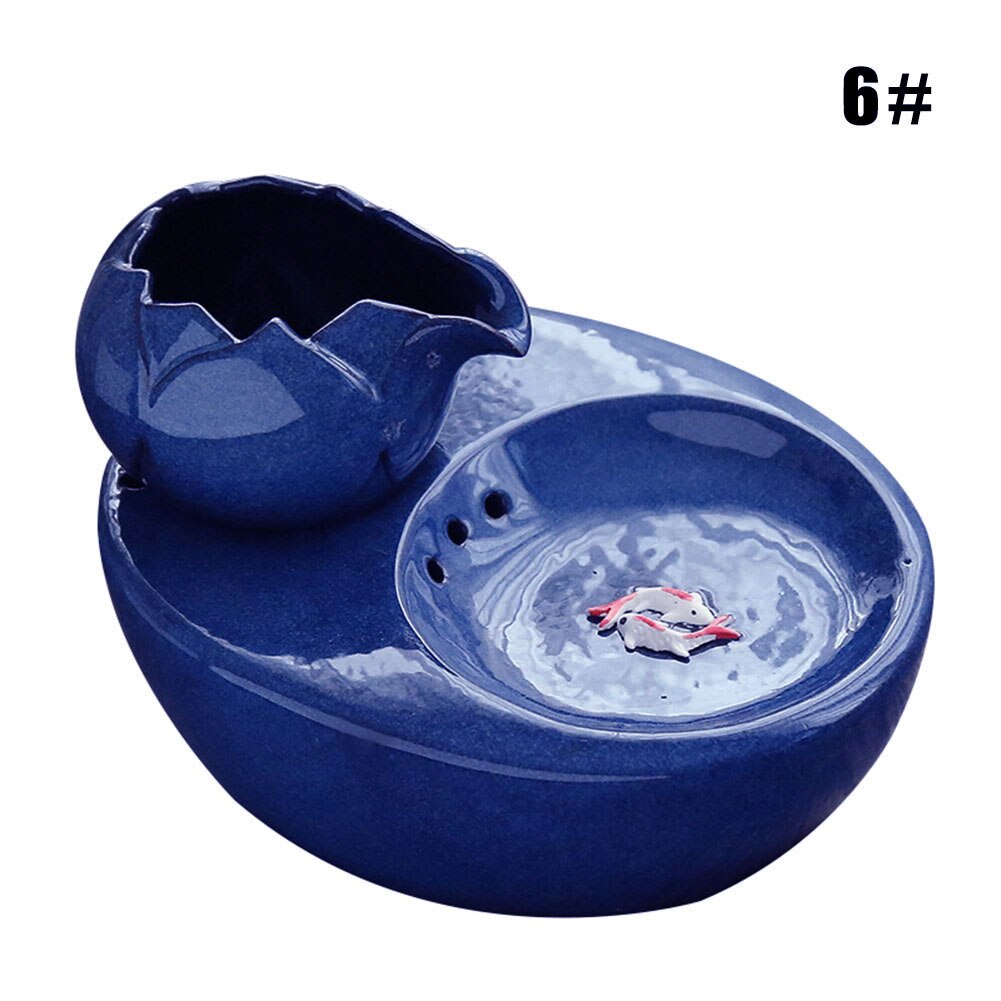 Newly Cat Ceramic Water Fountain Automatic Pet Drinking Fountain Quiet Electric Water Dispenser: 6