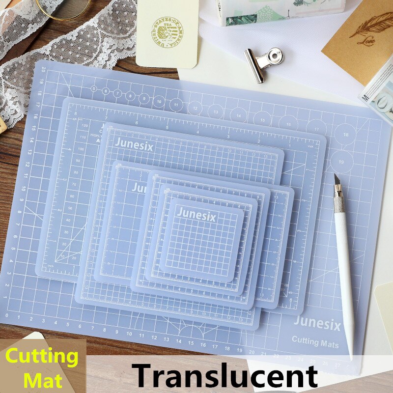 Translucent PVC Cutting Mat Rubber Stamp Carving Patchwork Pad Artist Manual Tool Double-Sided Self-Healing Sculpture Board
