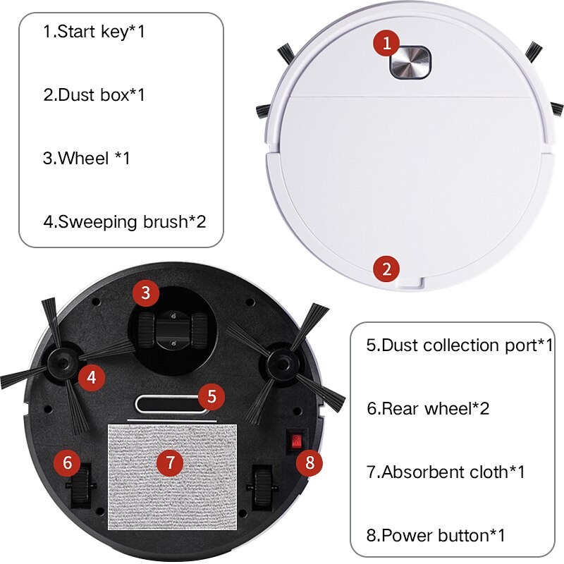 3 IN 1 Robot Vacuum Cleaner Suction Smart Memory Electric Water Tank Wet Mopping Washing Robot Vacuum Cleaner Stofzuiger Robot