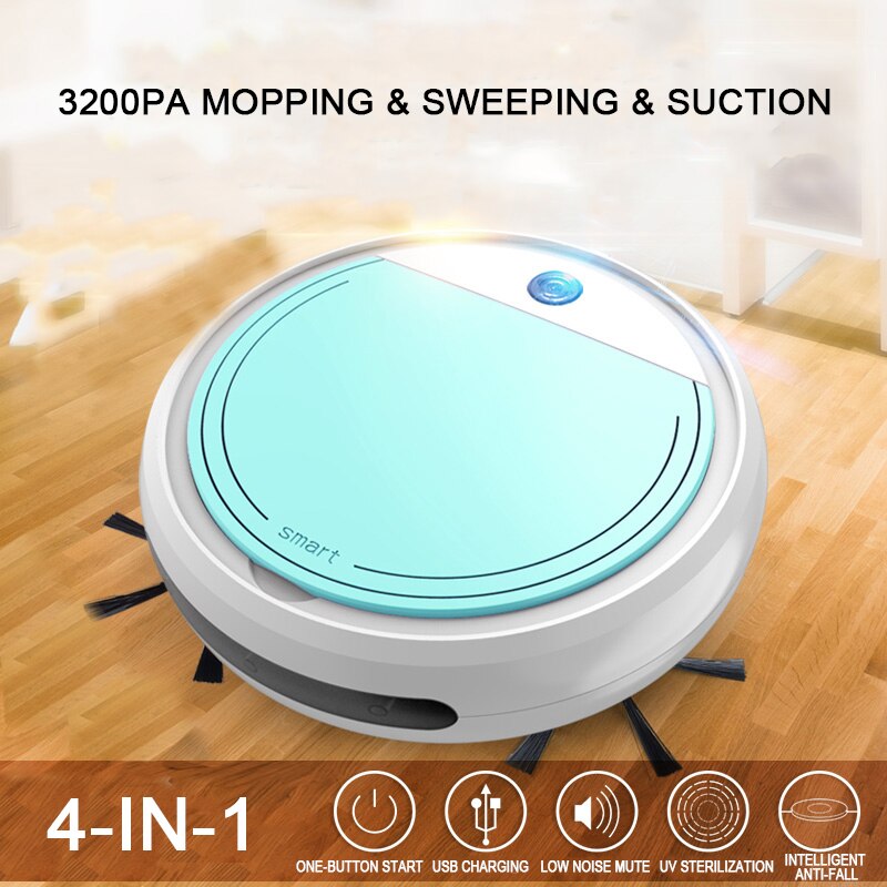 Robot aspirador automático que barre y friega, carga, para el hogar